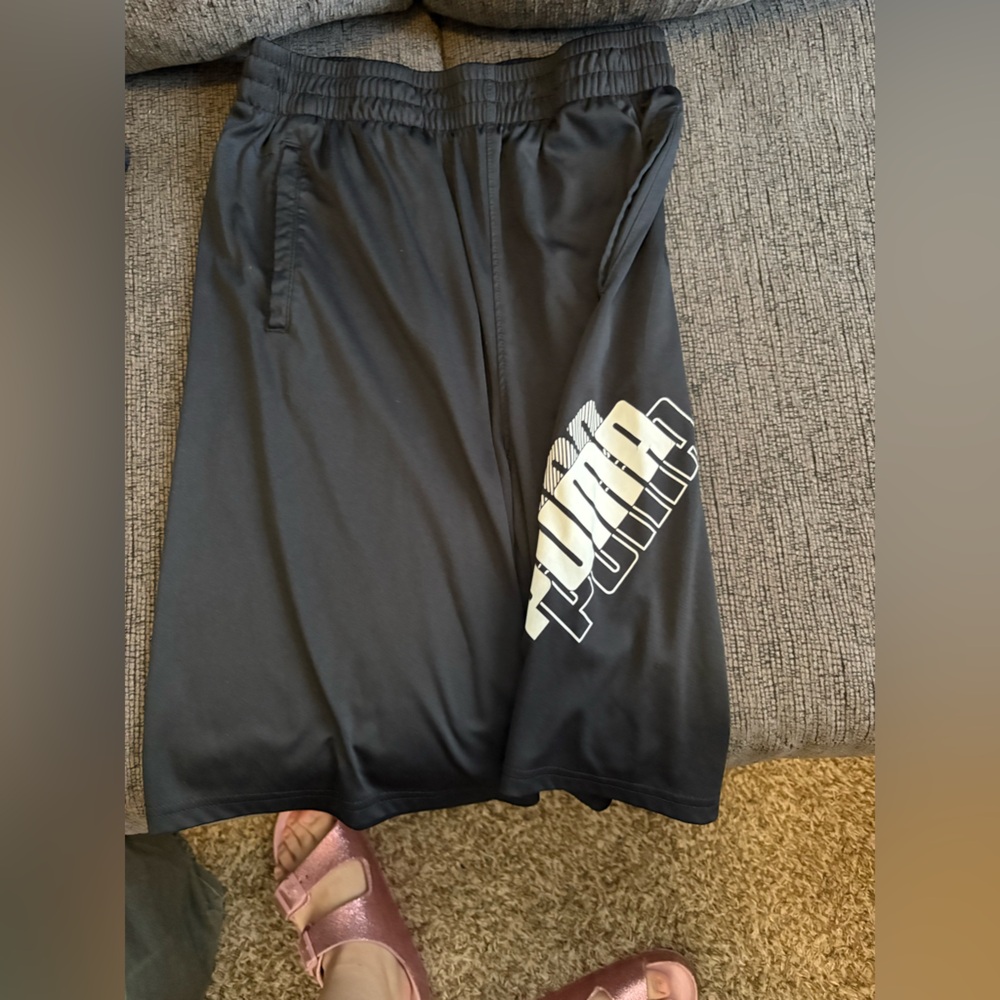 Puma Black Shorts with White Logo Accent